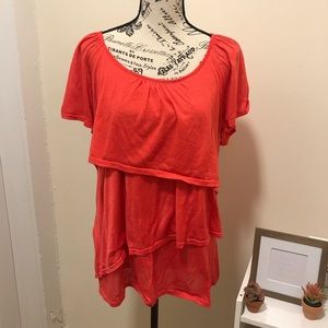 Faded glory ruffle tee. size XXL